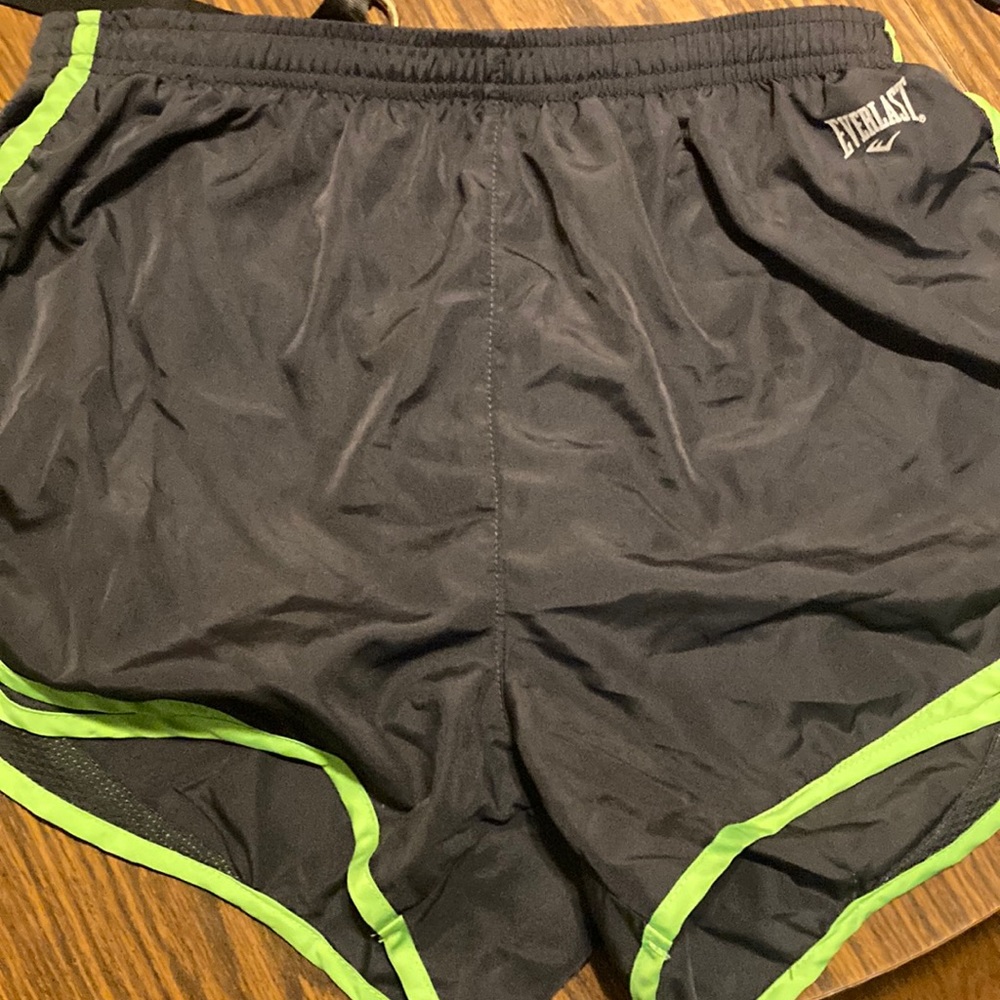 Woman’s everlast swim shorts size medium dark grey and lime green